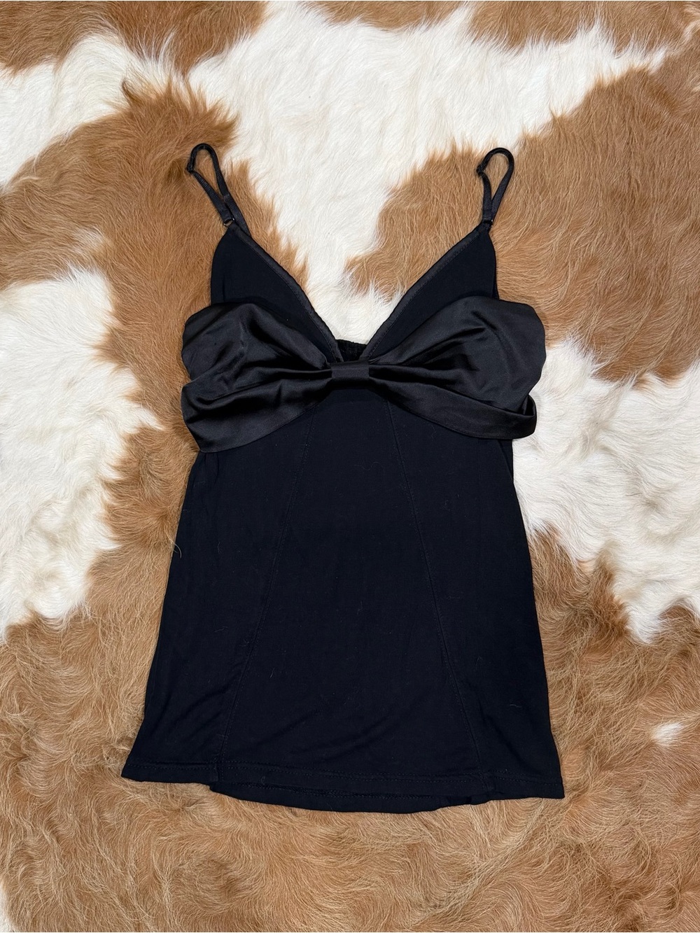Lip Service Black Satin Bow Cami